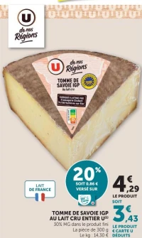 TOMME DE SAVOIE IGP AU LAIT CRU ENTIER U