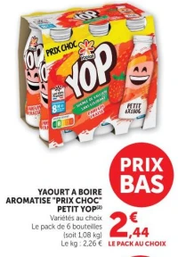Yaourt a boire aromatise 'Prix Choc' Petit Yop