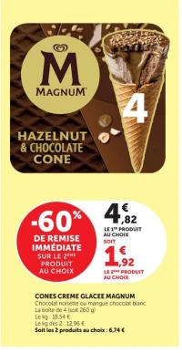 MAGNUM Cônes crème glacée