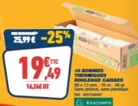 EXACOMPTA 10 BOBINES THERMIQUES ROULEAUX CAISSES