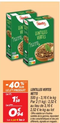 LENTILLES VERTES NETTO