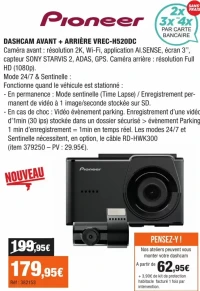 Pioneer Dashcam avant + arrière VREC-H520DC
