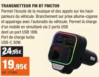 t'nb Transmetteur FM BT FMCT09