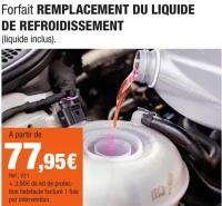 Autobacs Forfait remplacement du liquide de refroidissement