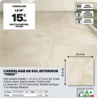 CARRELAGE DE SOL INTERIEUR "ONIX"