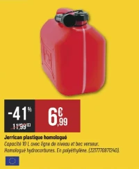 Jerrican plastique homologué