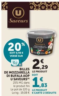 Billes de mozzarella di bufala AOP U Saveurs
