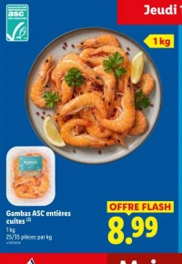 Gambas ASC entières cuites
