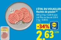 L'ÉTAL DU VOLAILLER Hachés de poulet