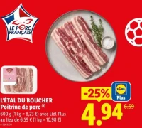 L'ÉTAL DU BOUCHER Poitrine de porc