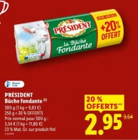 PRÉSIDENT Bûche fondante