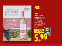 Pays d'Oc syrah rosé BIB IGP Chevalier De Fauvert