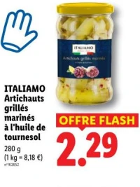 ITALIAMO Artichauts grillés marinés à l'huile de tournesol