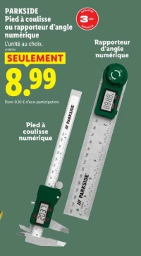 PARKSIDE Pied à coulisse ou rapporteur d'angle numérique