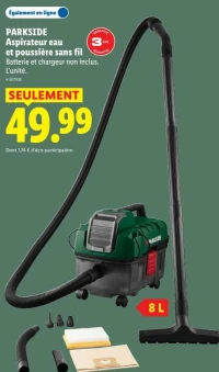 PARKSIDE Aspirateur eau et poussière sans fil