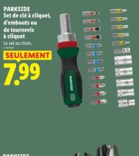 PARKSIDE Set de clé à cliquet, d'embouts ou de tournevis à cliquet