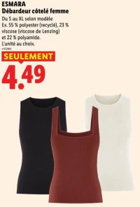 ESMARA Débardeur côtelé femme
