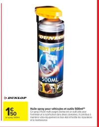 Dunlop Huile spray pour véhicules et outils 500ml