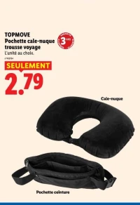 TOPMOVE Pochette cale-nuque trousse voyage