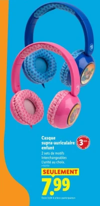 Casque supra-auriculaire enfant