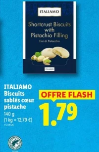 ITALIAMO Biscuits sablés cœur pistache