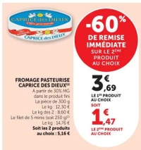 FROMAGE PASTEURISE CAPRICE DES DIEUX