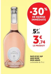 PAYS D'OC IGP GRIS ROSE MISS ANAIS
