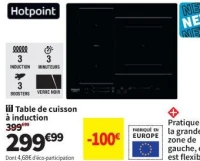 Hotpoint HS3960BNE Table de cuisson à induction
