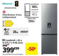 Hisense Combiné L.55 x H.179.7 x P.56.3cm