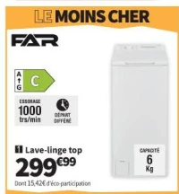 Lave-linge top FAR LT610CW