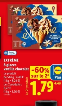 EXTRÊME 8 glaces vanille chocolat
