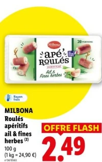 MILBONA Roulés apéritifs ail & fines herbes