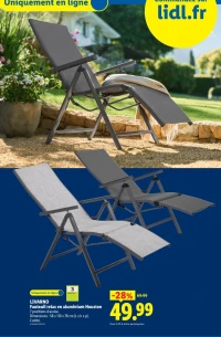 LIVARNO Fauteuil relax en aluminium Houston