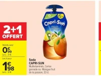 Soda Capri-Sun Multivitaminés, Cerise grenade ou Mangue fruit de la passion