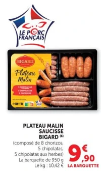 Plateau malin saucisse Bigard