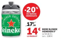 Bière Blonde Heineken 5°