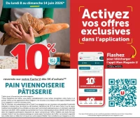 10% reversés sur votre Carte U sur le rayon Pain, Viennoiserie, Pâtisserie