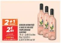 Boisson aromatisée à base de vin rosé pamplemousse