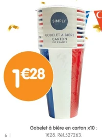 Simply Everyday Gobelet à bière en carton x10