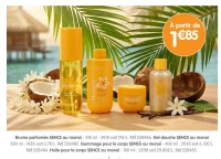 Gamme de soins au monoï SENCE (Brume parfumée, Gel douche, Gommage, Huile)