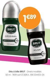 Déo à bille BRUT - Divers modèles