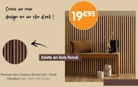 Panneau déco tasseaux de bois clair / foncé