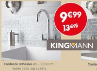 KINGMANN Crédence adhésive x5 - 30x30 cm