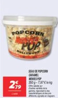 Seau de Popcorn Caramel Movies Pop