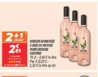 Boisson aromatisée à base de vin rosé Pamplemousse Barzinho