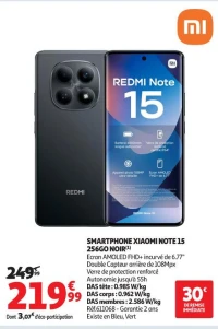 SMARTPHONE XIAOMI NOTE 15 256GO NOIR