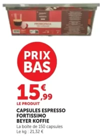 CAPSULES ESPRESSO FORTISSIMO BEYER KOFFIE
