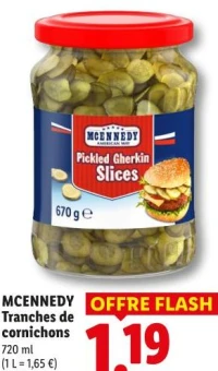 MCENNEDY Tranches de cornichons