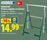 PARKSIDE Tréteau réglable en hauteur