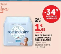 Roche Claire Eau de Source de Montagne 6x50 cl